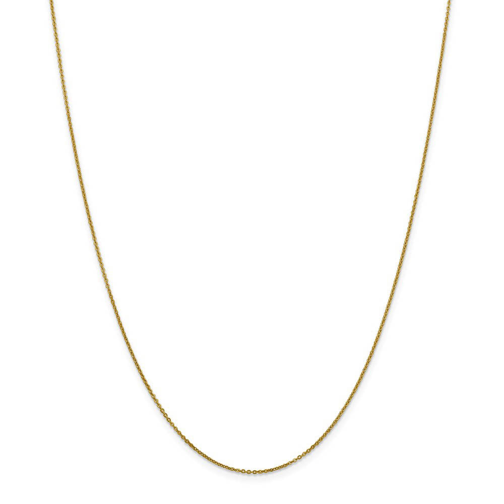 Alternate view of the 1.3mm 10k Yellow Gold Flat Cable Chain Necklace by The Black Bow Jewelry Co.
