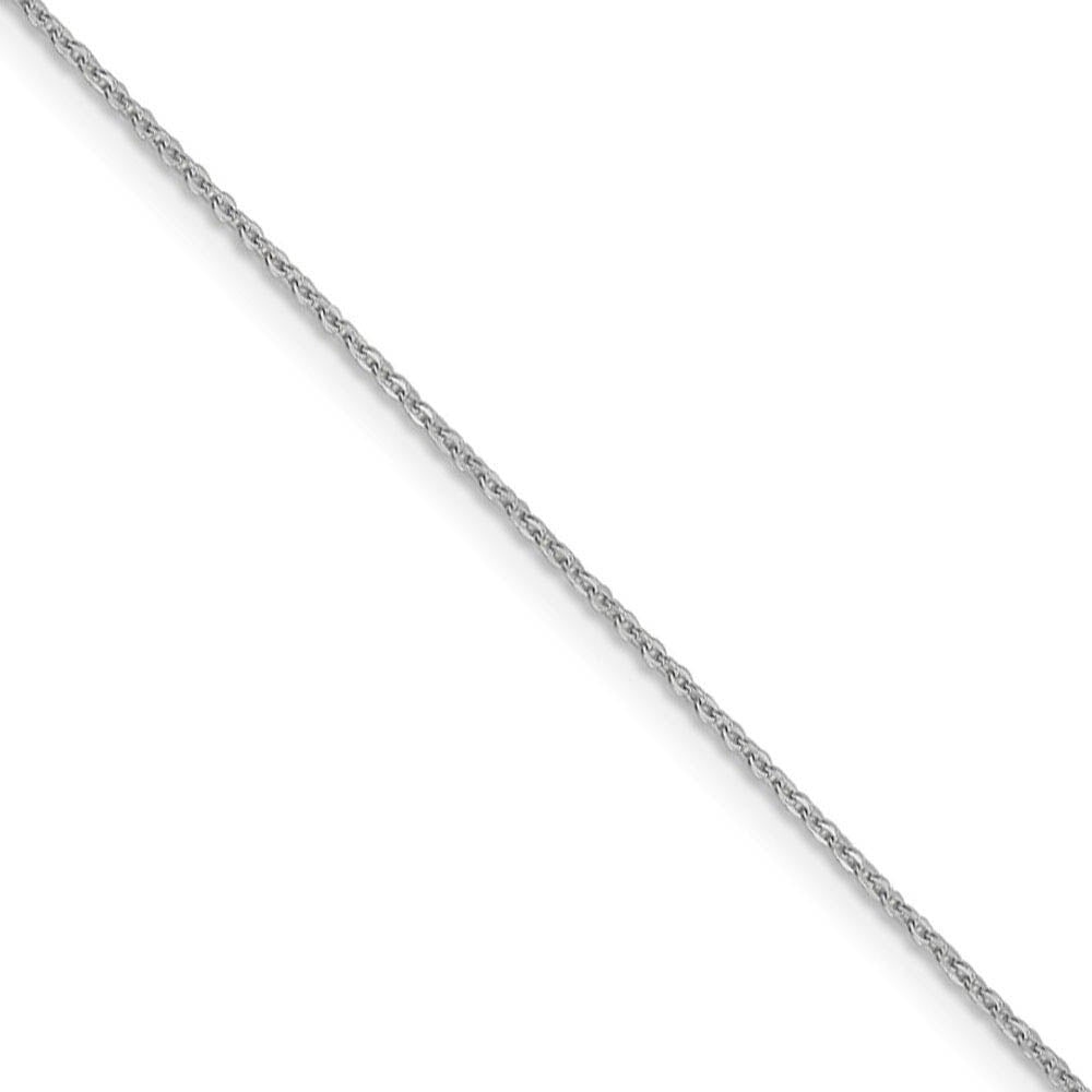 1.3mm 10k White Gold Flat Cable Chain Necklace, Item C9888 by The Black Bow Jewelry Co.