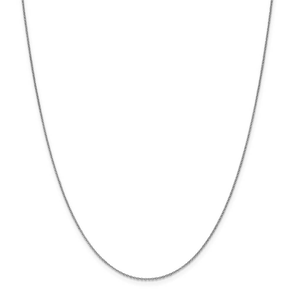 Alternate view of the 1.3mm 10k White Gold Flat Cable Chain Necklace by The Black Bow Jewelry Co.