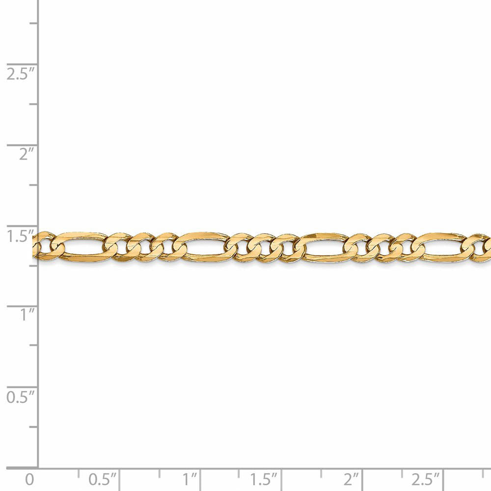Alternate view of the 4.5mm 10k Yellow Gold Solid Concave Figaro Chain Bracelet by The Black Bow Jewelry Co.