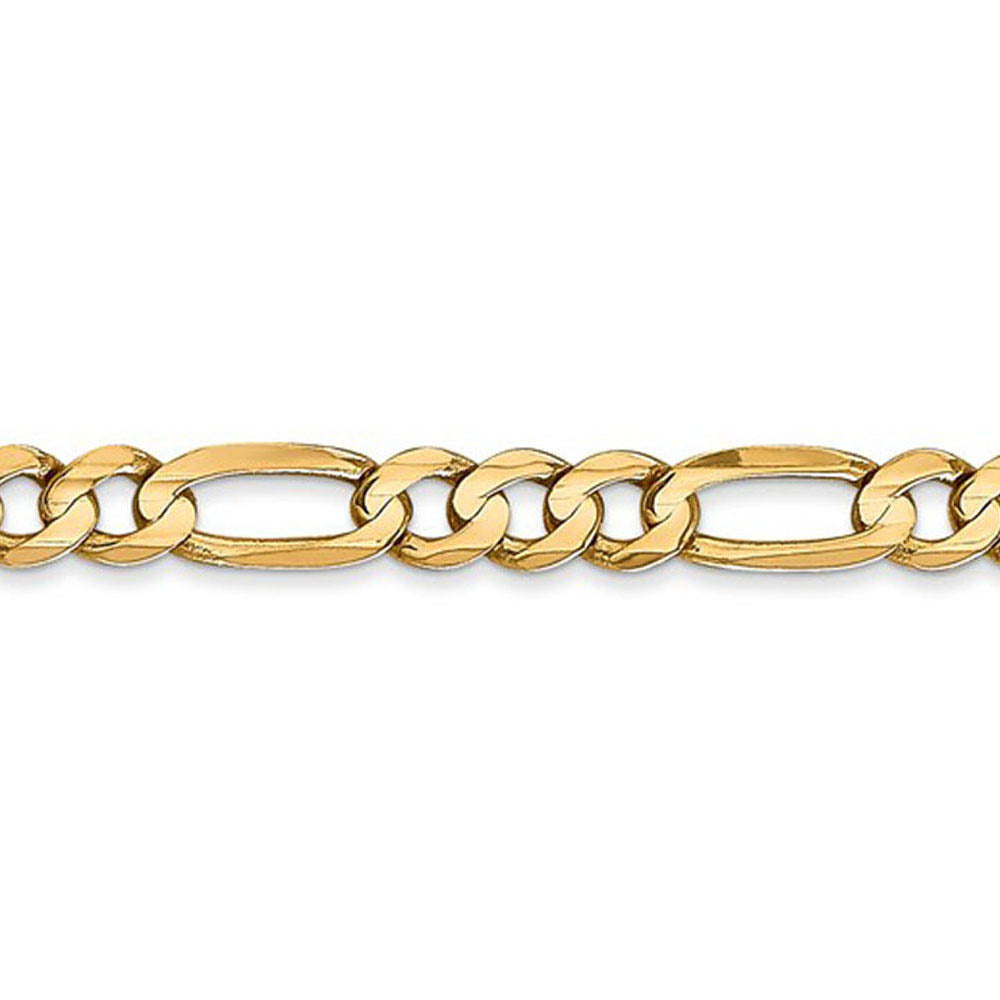 Alternate view of the 4.5mm 10k Yellow Gold Solid Concave Figaro Chain Necklace by The Black Bow Jewelry Co.