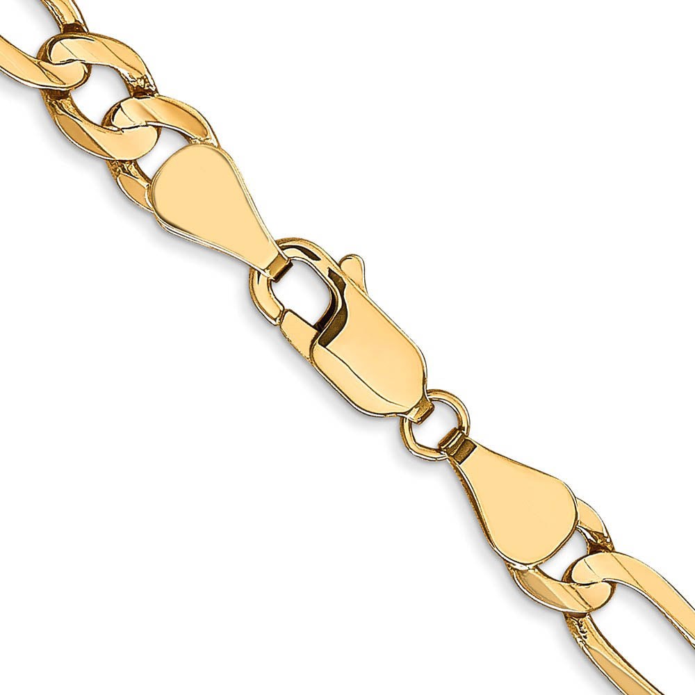 Alternate view of the Men's 5.25mm 10k Yellow Gold Solid Concave Figaro Chain Necklace by The Black Bow Jewelry Co.