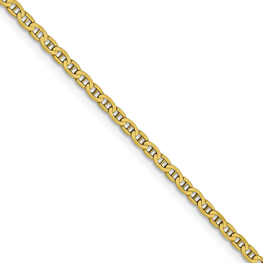 2.4mm 10k Yellow Gold Flat Anchor Chain Necklace