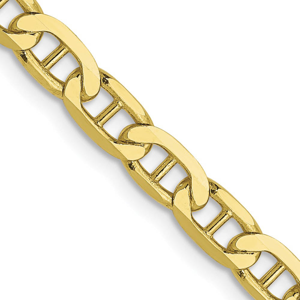 3.75mm 10k Yellow Gold Concave Anchor Chain Necklace, Item C9896 by The Black Bow Jewelry Co.