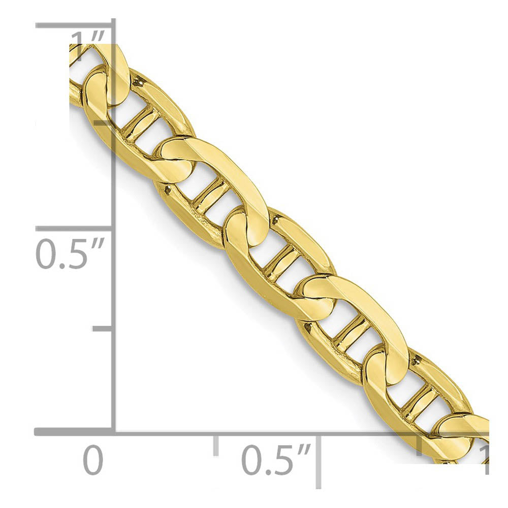 Alternate view of the 4.5mm 10k Yellow Gold Concave Anchor Chain Necklace by The Black Bow Jewelry Co.