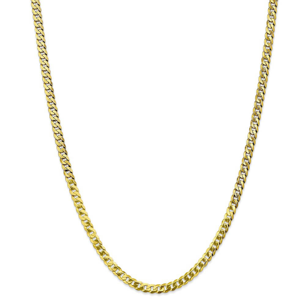 Alternate view of the 4.6mm 10k Yellow Gold Flat Beveled Curb Chain Necklace by The Black Bow Jewelry Co.