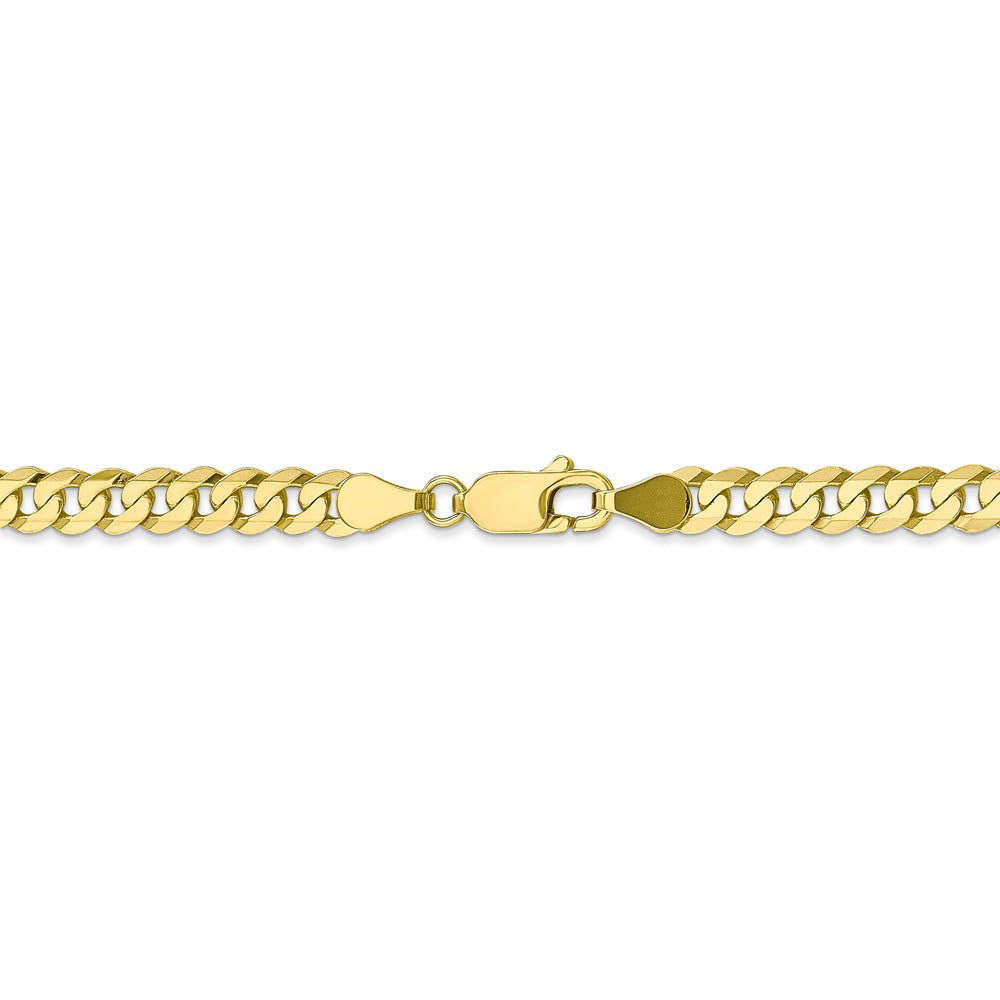 Alternate view of the 4.6mm 10k Yellow Gold Flat Beveled Curb Chain Necklace by The Black Bow Jewelry Co.