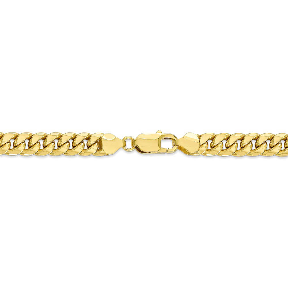 Alternate view of the Men's 7.3mm 10k Yellow Gold Hollow Miami Cuban (Curb) Chain Necklace by The Black Bow Jewelry Co.