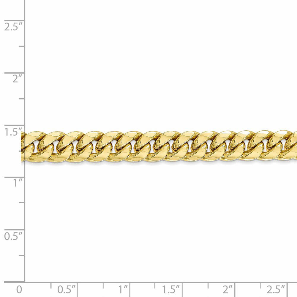 Alternate view of the Men's 7.3mm 10k Yellow Gold Hollow Miami Cuban (Curb) Chain Necklace by The Black Bow Jewelry Co.