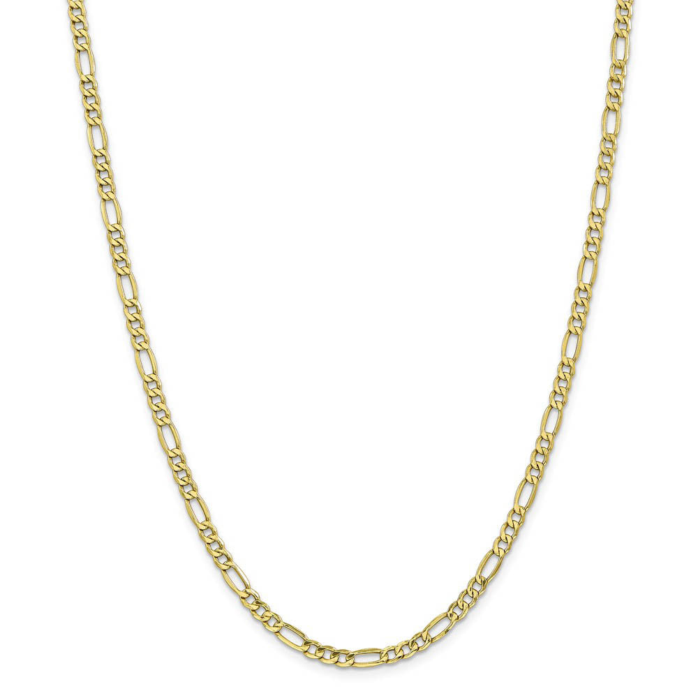 Alternate view of the 4.75mm 10k Yellow Gold Hollow Figaro Chain Necklace by The Black Bow Jewelry Co.