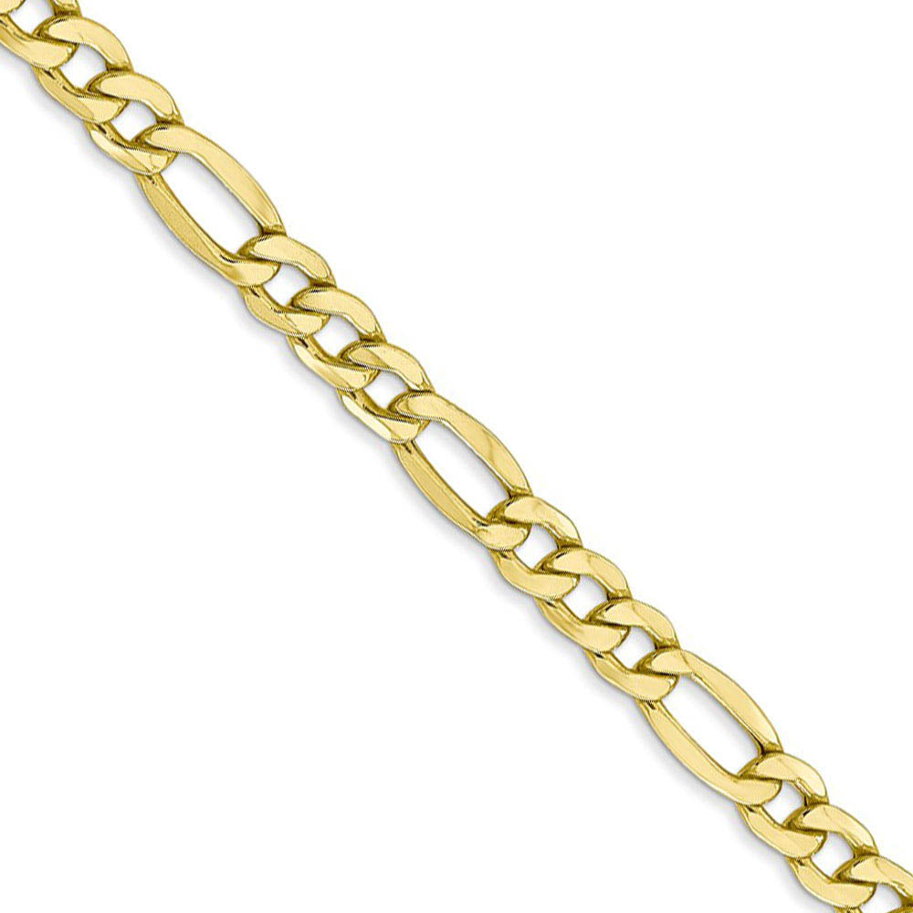 Men's 5.35mm 10k Yellow Gold Hollow Figaro Chain Necklace, Item C9909 by The Black Bow Jewelry Co.