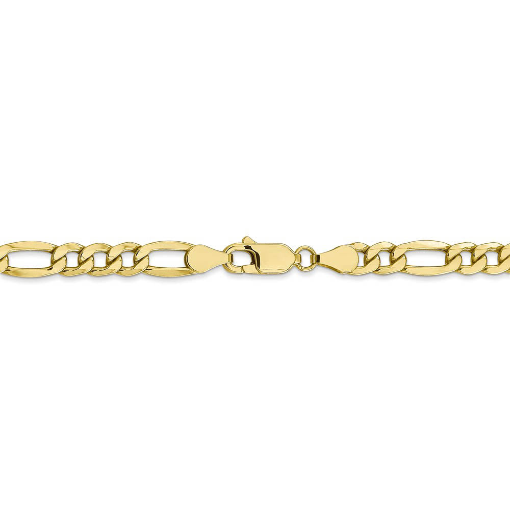 Alternate view of the Men's 5.35mm 10k Yellow Gold Hollow Figaro Chain Necklace by The Black Bow Jewelry Co.