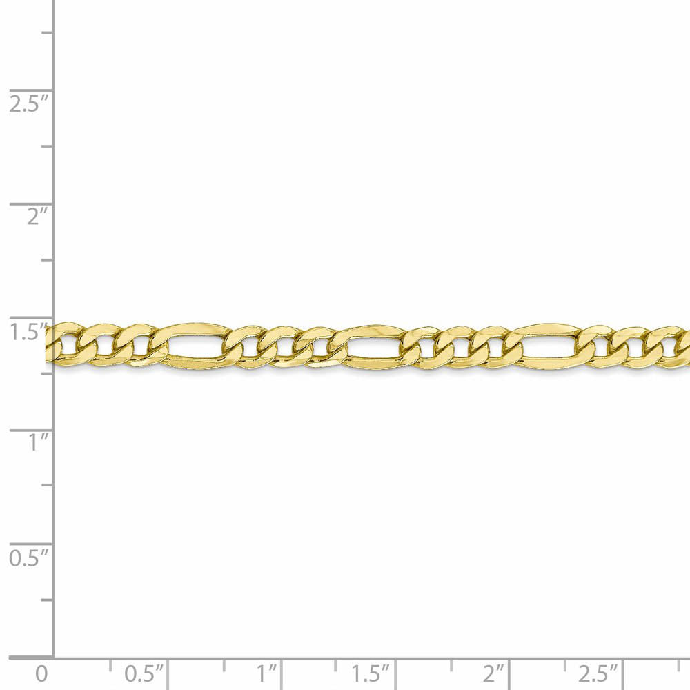 Alternate view of the Men's 5.35mm 10k Yellow Gold Hollow Figaro Chain Necklace by The Black Bow Jewelry Co.