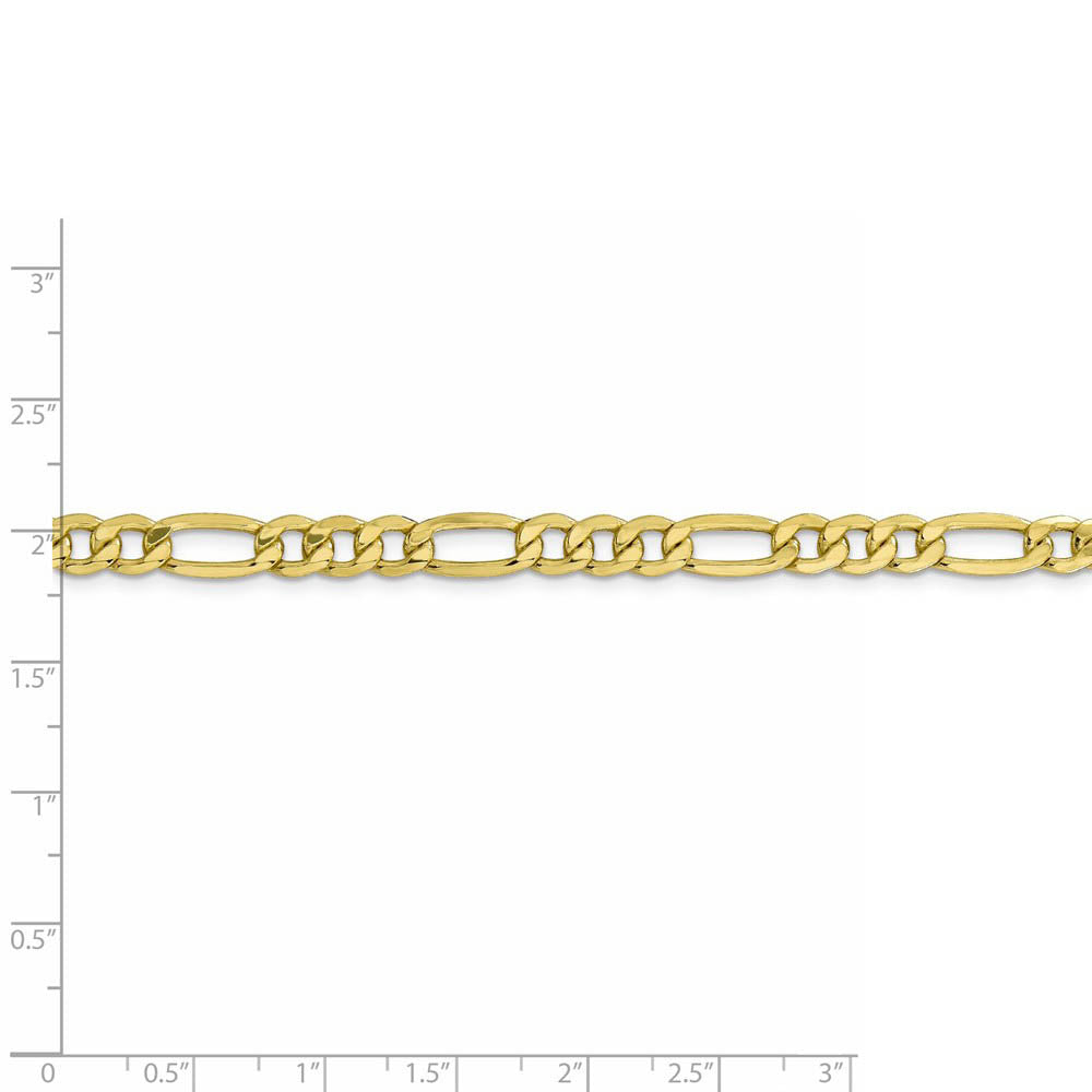 Alternate view of the Men's 6.6mm 10k Yellow Gold Hollow Figaro Chain Necklace by The Black Bow Jewelry Co.