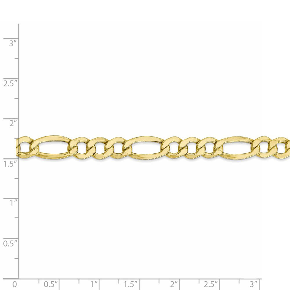 Alternate view of the Men's 7.3mm 10k Yellow Gold Hollow Figaro Chain Necklace by The Black Bow Jewelry Co.