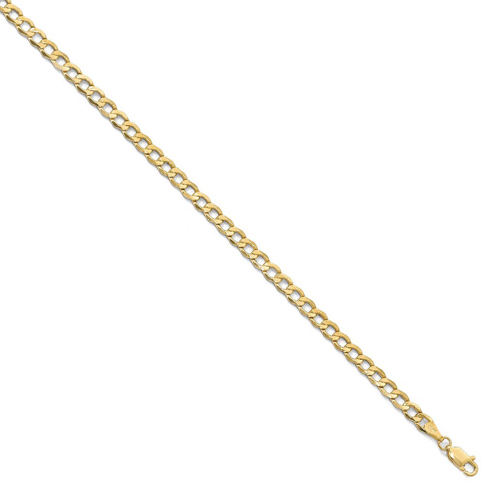 4.3mm 10k Yellow Gold Hollow Curb Link Chain Necklace