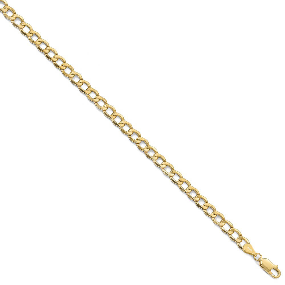 Men's 5.25mm 10k Yellow Gold Hollow Curb Link Chain Necklace, Item C9916 by The Black Bow Jewelry Co.