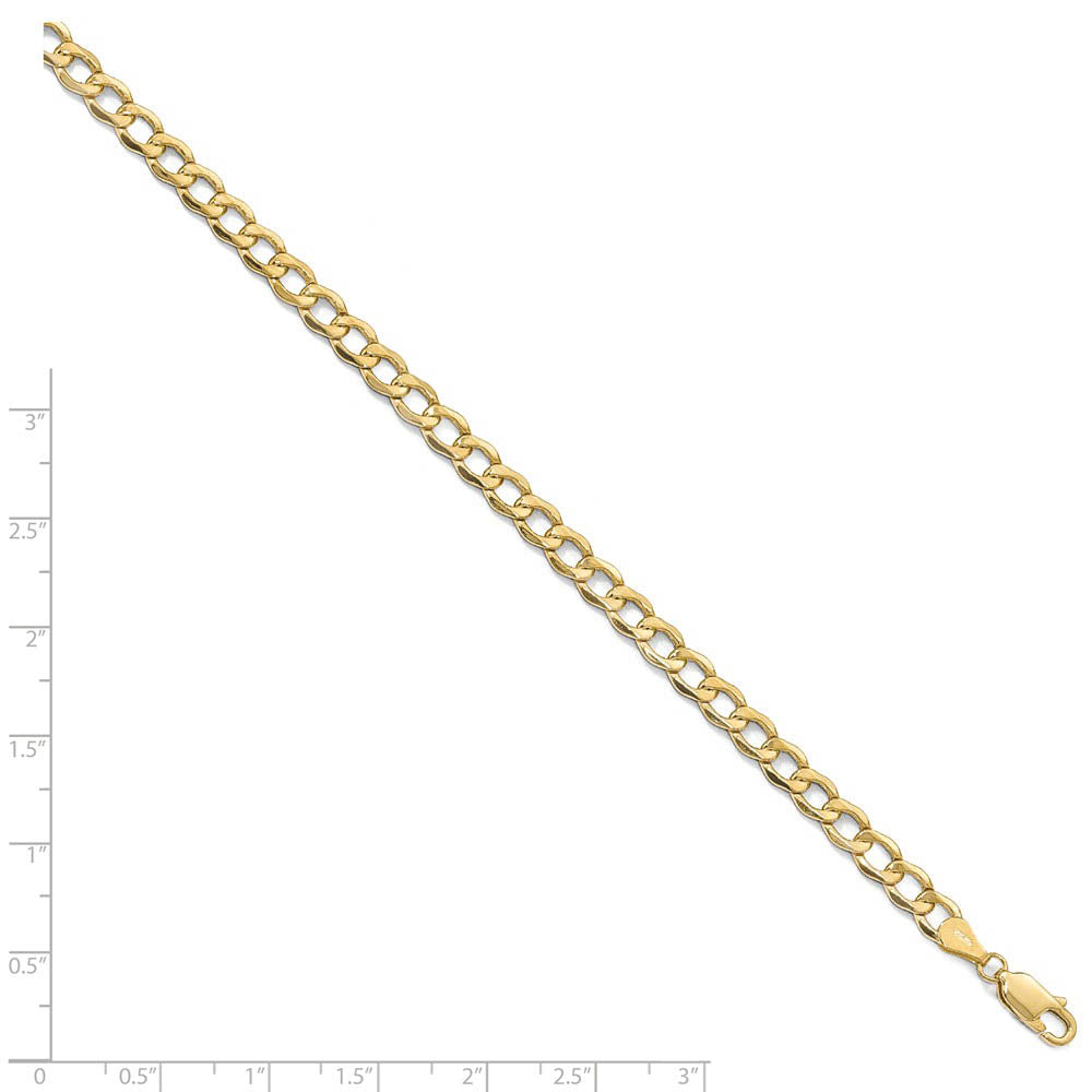 Alternate view of the Men's 5.25mm 10k Yellow Gold Hollow Curb Link Chain Necklace by The Black Bow Jewelry Co.