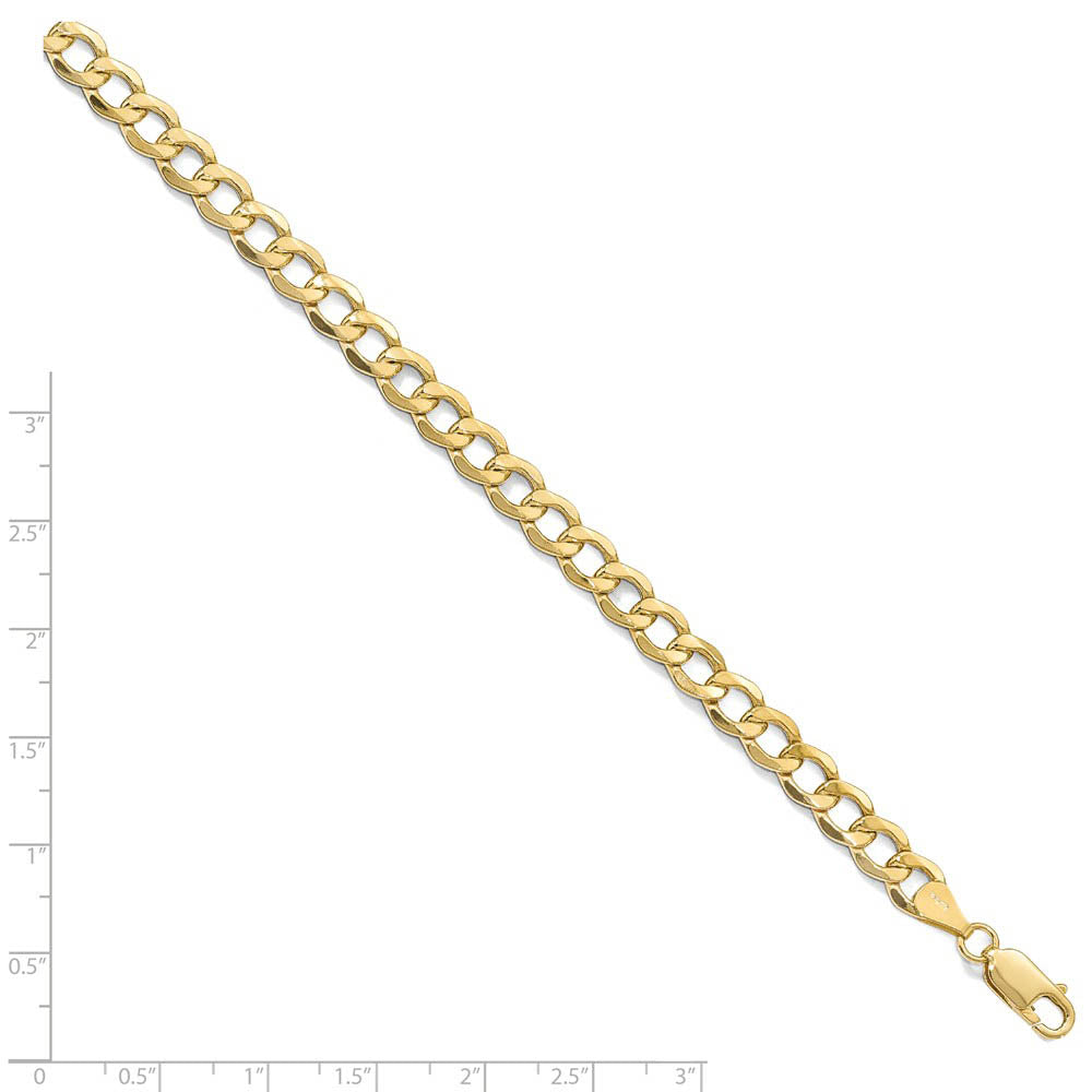 Alternate view of the Men's 6.5mm 10k Yellow Gold Hollow Curb Link Chain Necklace by The Black Bow Jewelry Co.
