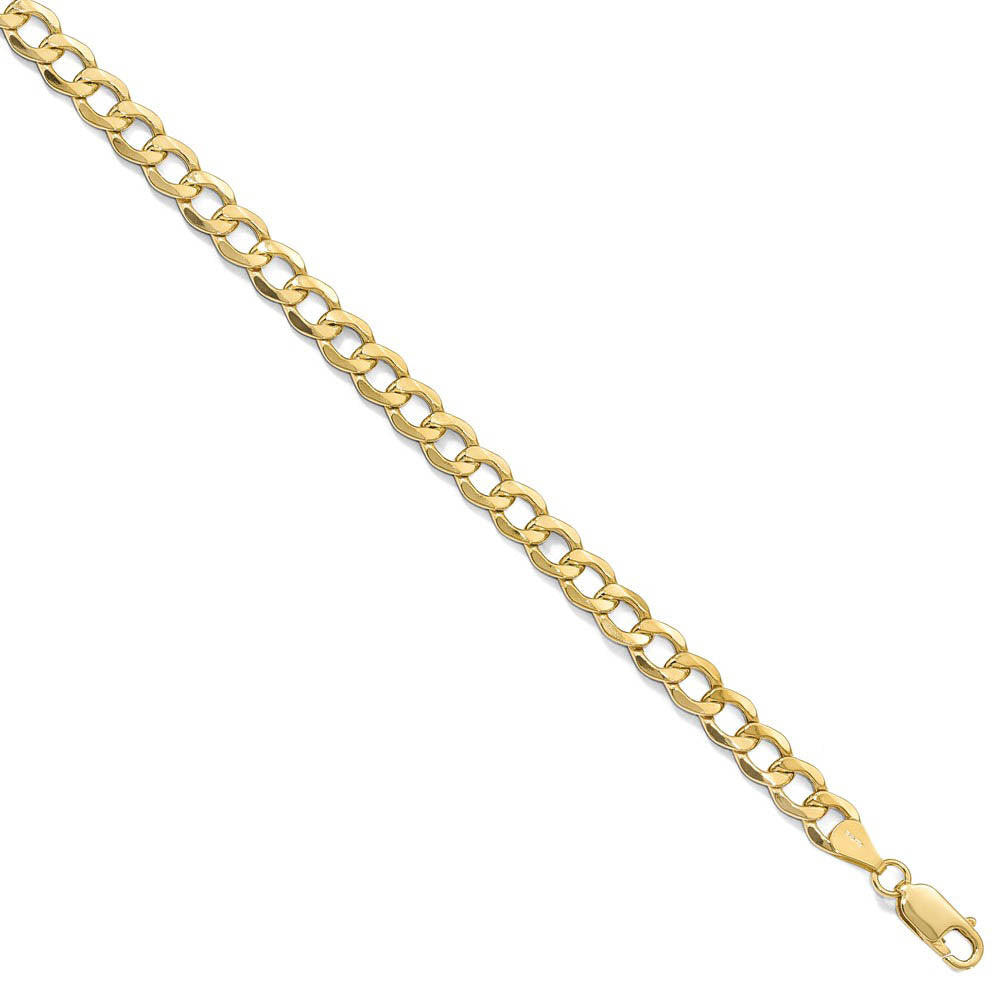 Men's 6.5mm 10k Yellow Gold Hollow Curb Link Chain Necklace