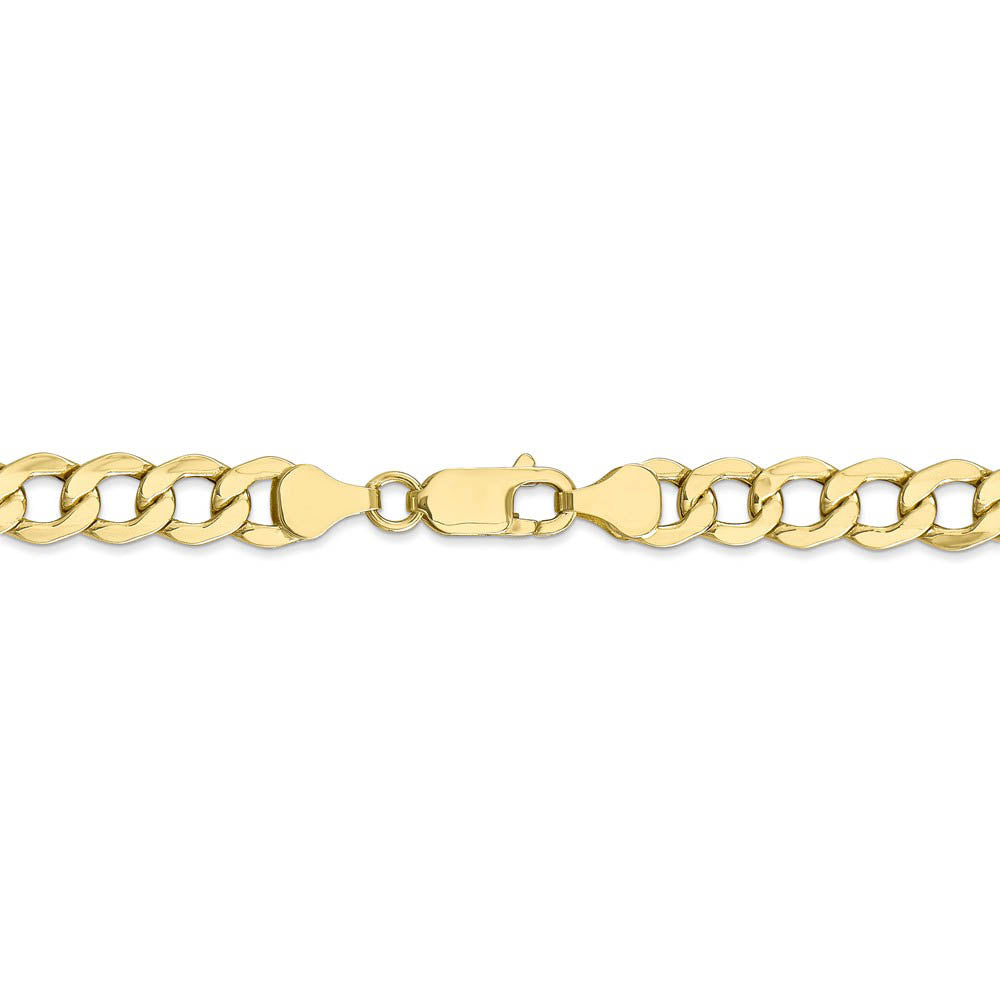 Alternate view of the Men's 7mm 10k Yellow Gold Hollow Curb Link Chain Necklace by The Black Bow Jewelry Co.