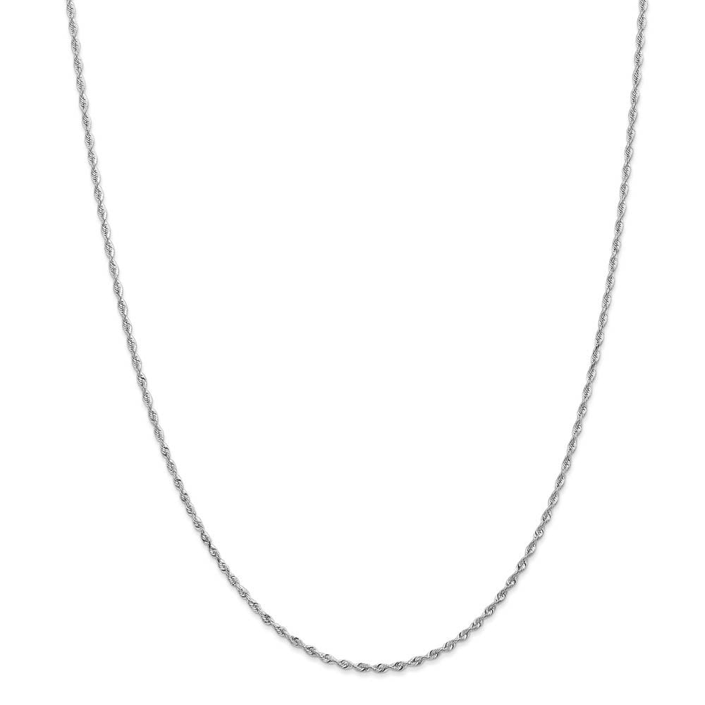 Alternate view of the 1.8mm, 14k White Gold D/C Quadruple Rope Chain Necklace by The Black Bow Jewelry Co.