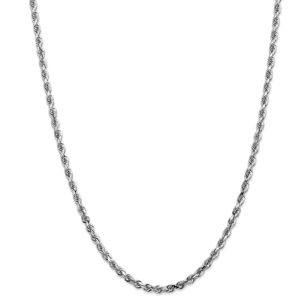 Alternate view of the 4mm, 14k White Gold D/C Quadruple Rope Chain Necklace by The Black Bow Jewelry Co.