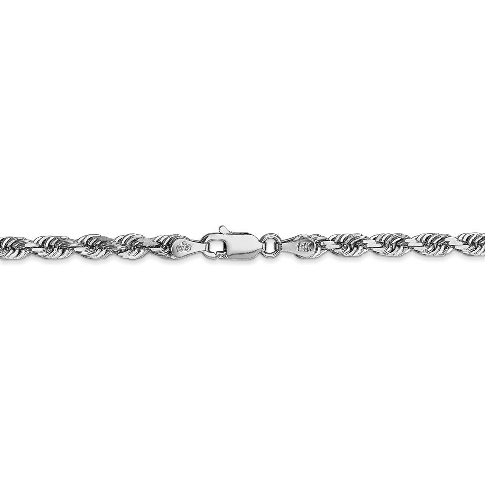 Alternate view of the 4mm, 14k White Gold D/C Quadruple Rope Chain Necklace by The Black Bow Jewelry Co.