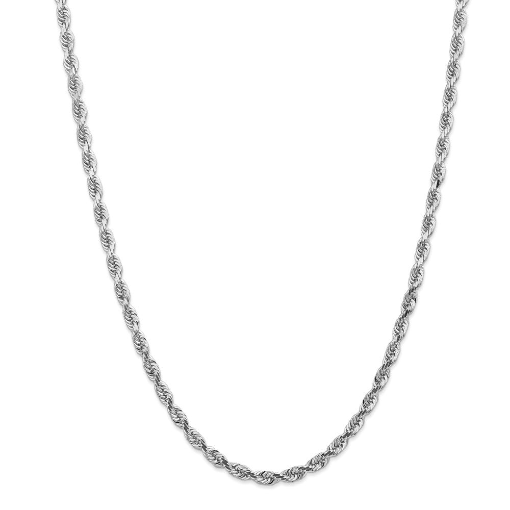 Alternate view of the 4.5mm, 14k White Gold D/C Quadruple Rope Chain Necklace by The Black Bow Jewelry Co.