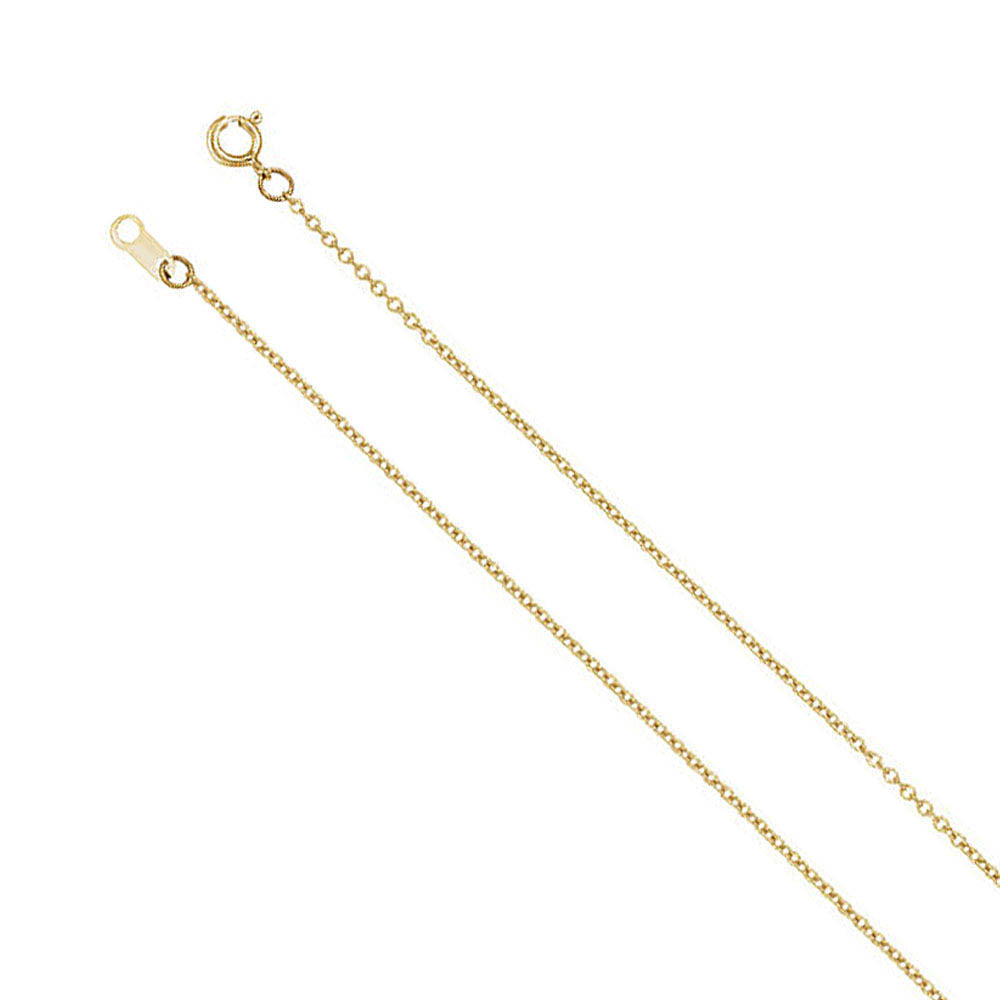 Alternate view of the Youth 1mm 14k White, Yellow or Rose Gold Cable Chain Necklace, 15 Inch by The Black Bow Jewelry Co.