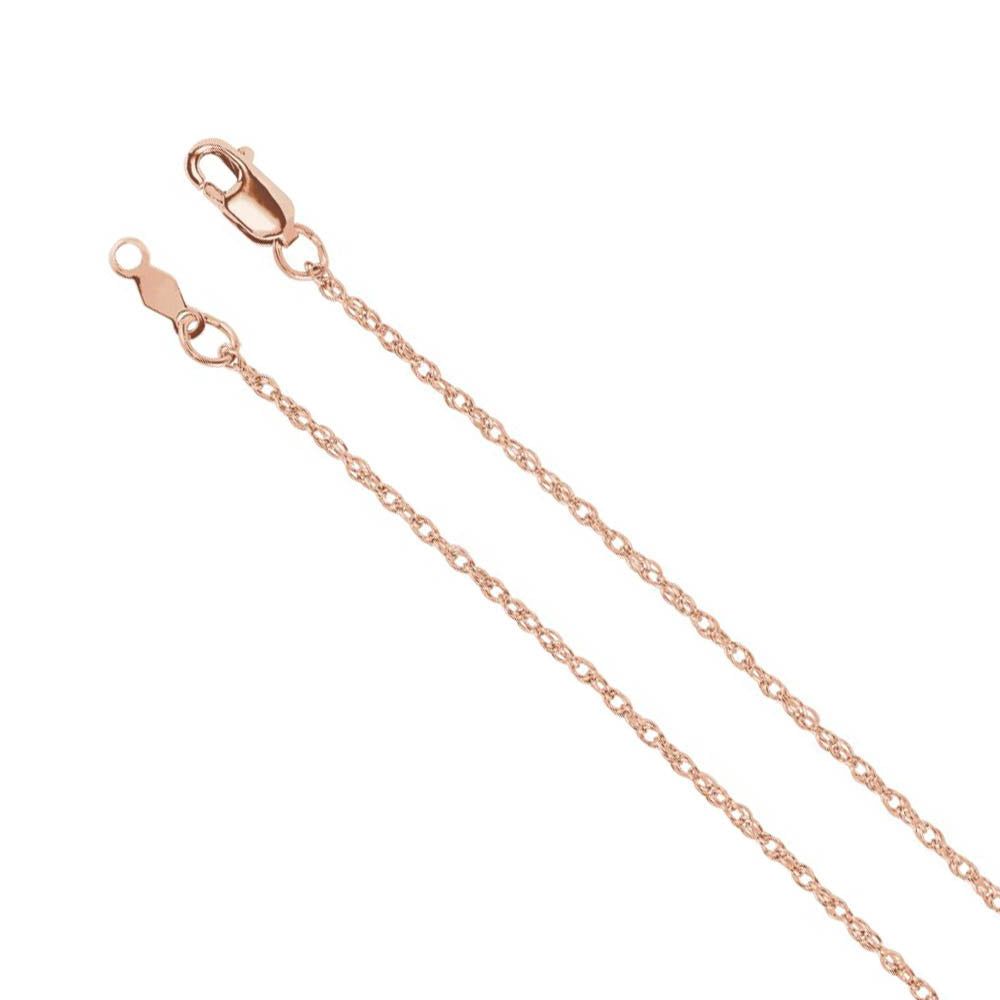 1.25mm 14k Rose Gold Solid Loose Rope Chain Necklace, Item C9982 by The Black Bow Jewelry Co.