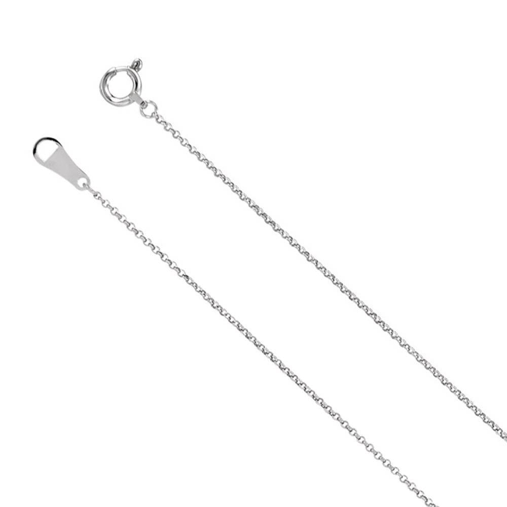 Platinum 1mm Solid Rolo Chain Necklace