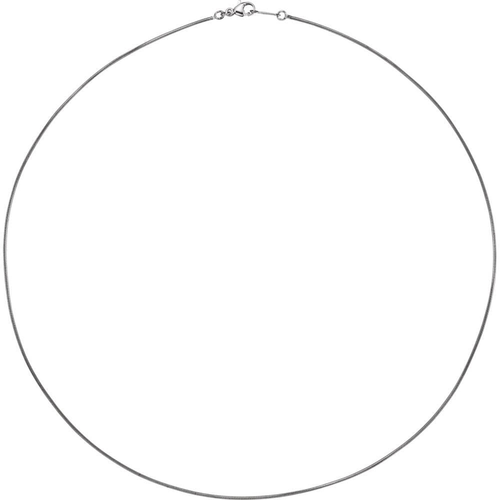 Alternate view of the Platinum 1mm Solid Round Snake Chain Necklace by The Black Bow Jewelry Co.