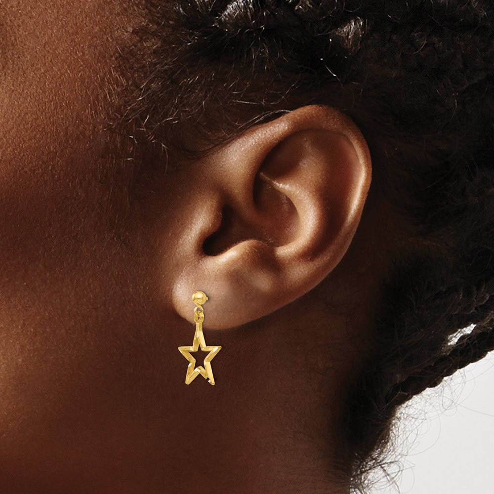 Alternate view of the 6mm Polished Ball Friction Back Stud Earrings in 14k Yellow Gold by The Black Bow Jewelry Co.