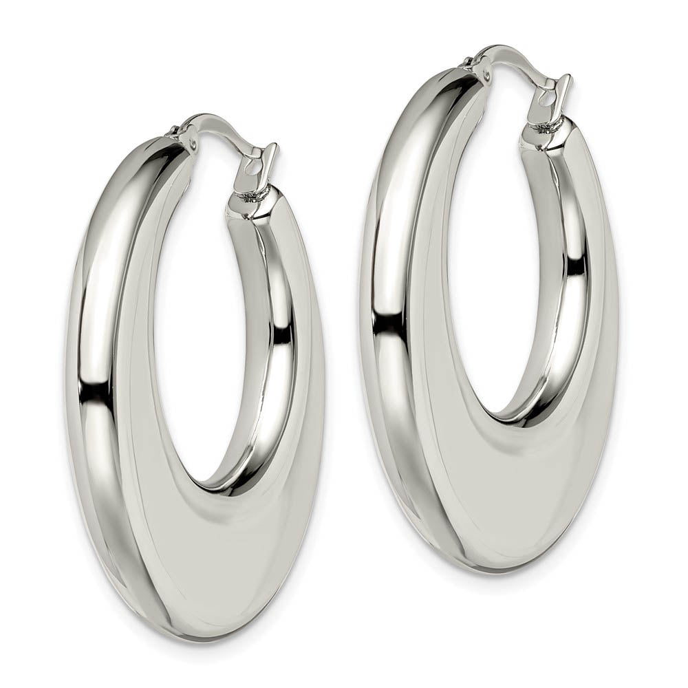 Alternate view of the Stainless Steel Hollow Round Hoop Earrings, 5 x 35mm (1 3/8 in) by The Black Bow Jewelry Co.