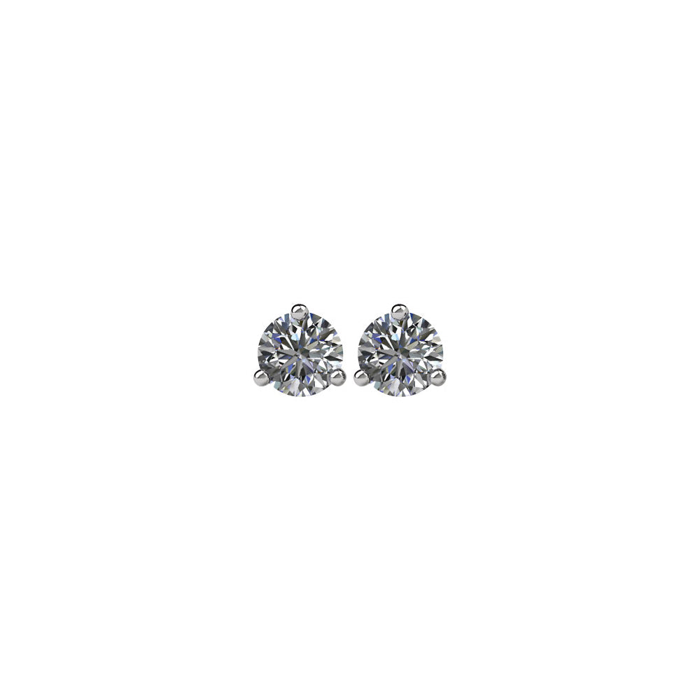 Alternate view of the Round 1/2 Cttw Diamond Screw Back Stud Earrings in 14k White Gold by The Black Bow Jewelry Co.
