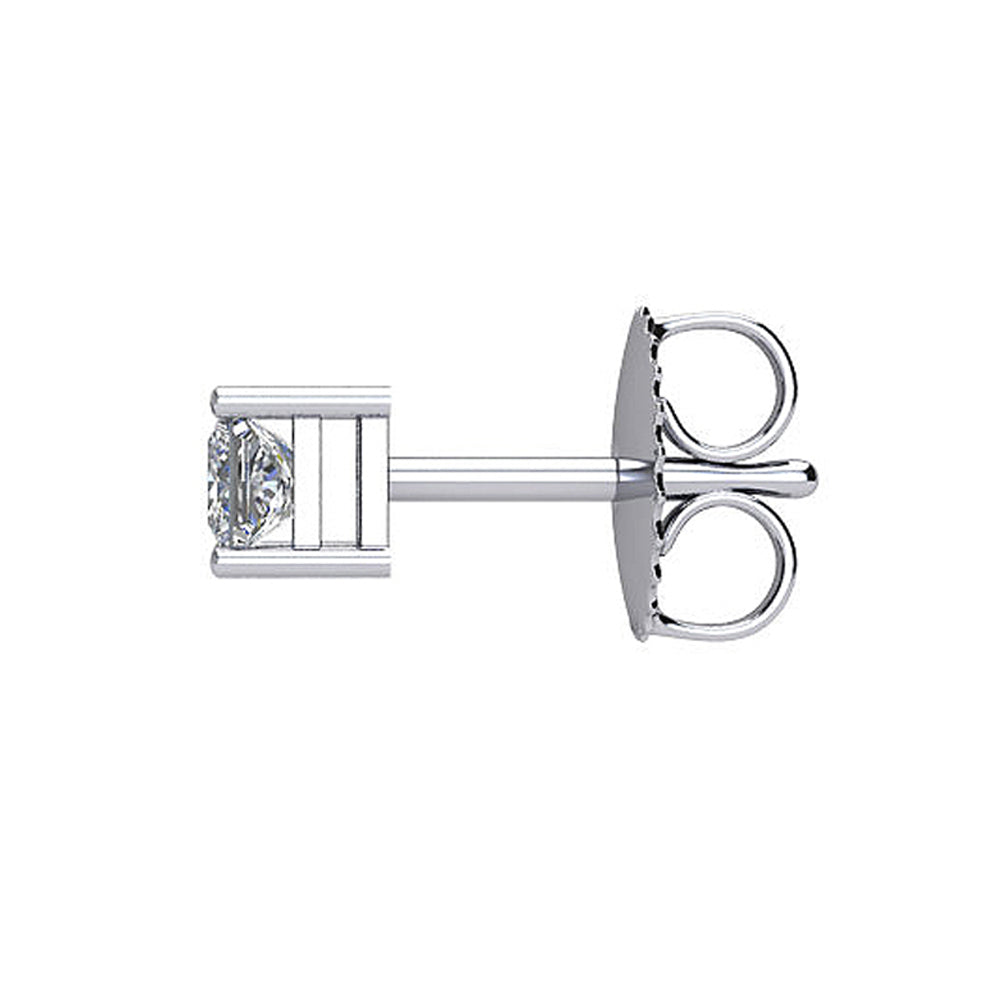 Alternate view of the Princess 3/4 CTW Diamond (G-H, SI2-SI3) Stud 14K White Gold Earrings by The Black Bow Jewelry Co.