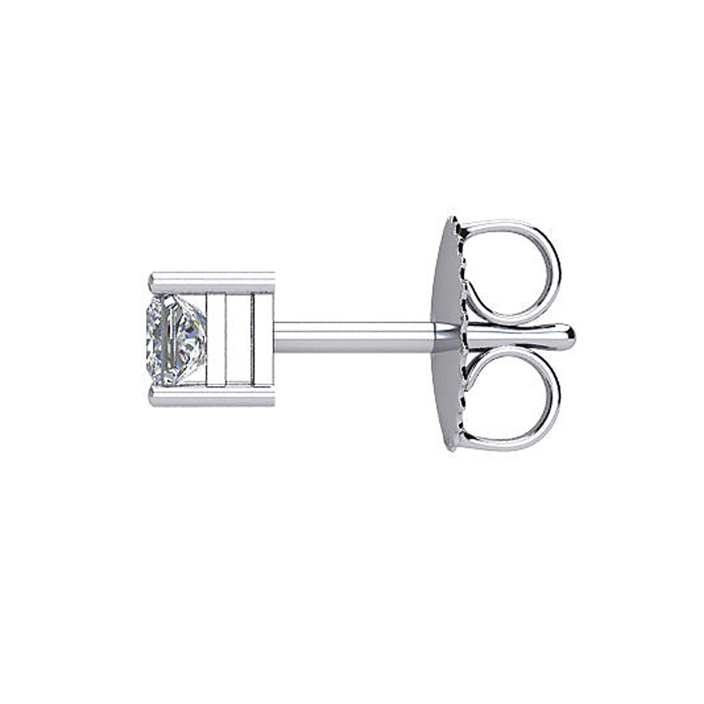 Alternate view of the Princess Cut 3/4 CTW Diamond (G-H, SI2-SI3) Stud Earrings in Platinum by The Black Bow Jewelry Co.
