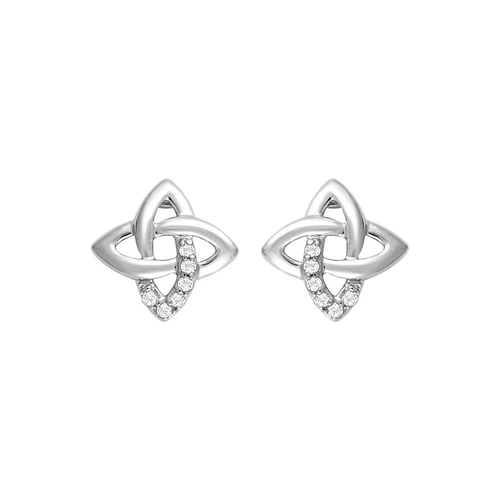 12mm Diamond Crisscross Post Earrings in Sterling Silver, Item E12023 by The Black Bow Jewelry Co.