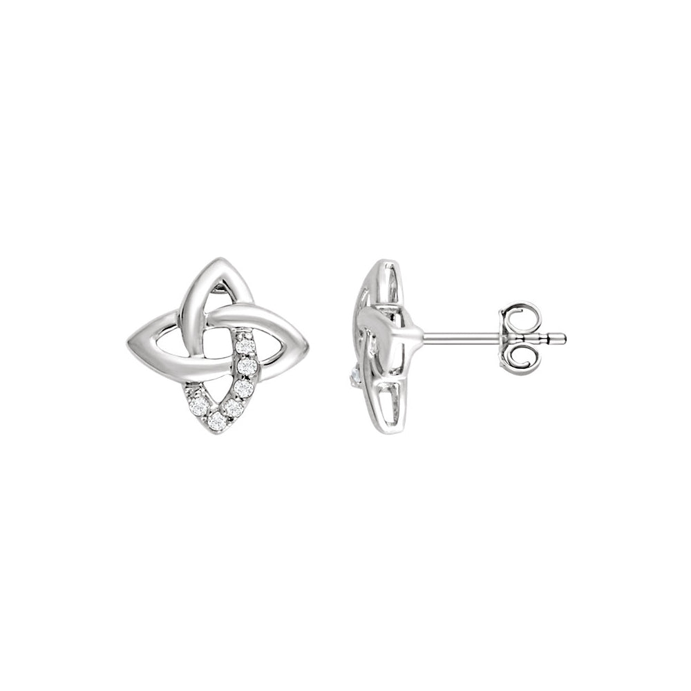Alternate view of the 12mm Diamond Crisscross Post Earrings in Sterling Silver by The Black Bow Jewelry Co.
