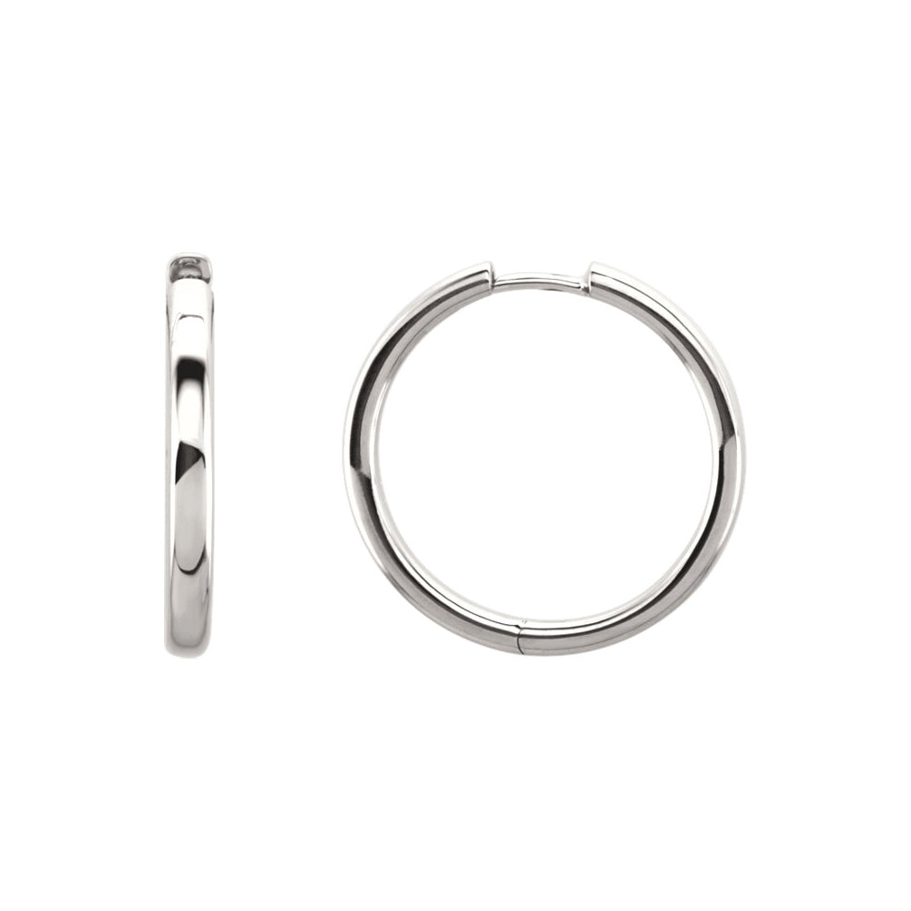 2.6mm Hinged Endless Round Hoop Earrings in Sterling Silver, 24mm, Item E12041 by The Black Bow Jewelry Co.
