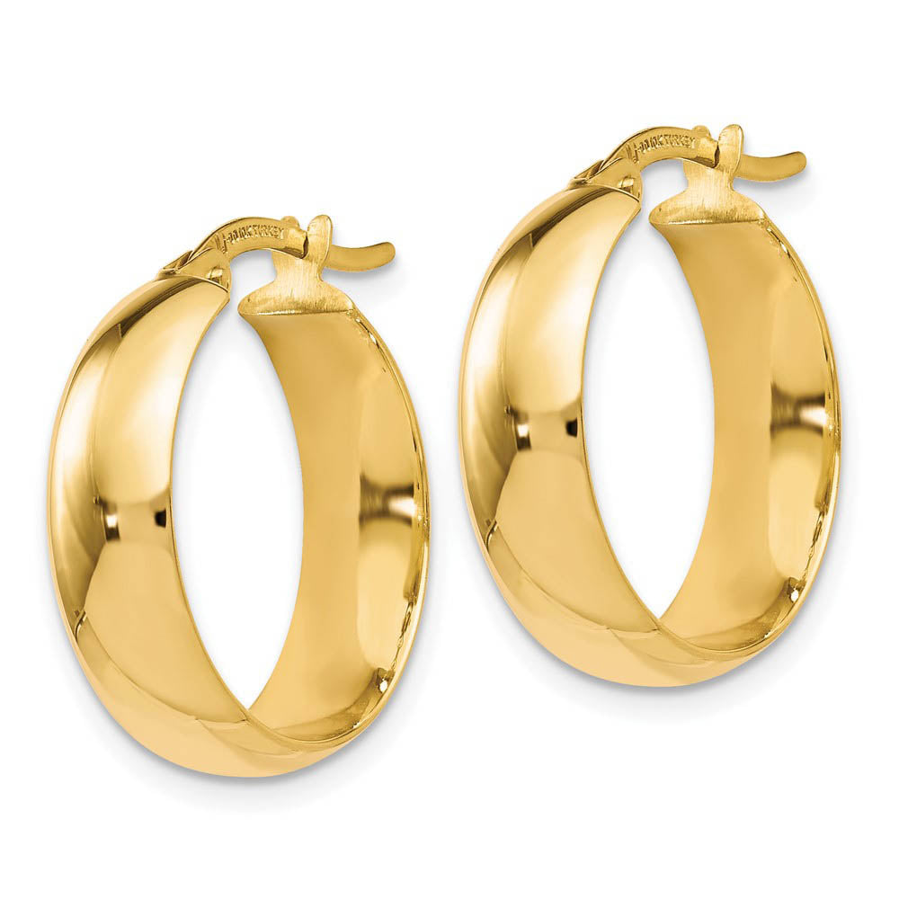 Alternate view of the 4.5mm Polished Round Hoop Earrings 10k Yellow Gold, 18mm (11/16 Inch) by The Black Bow Jewelry Co.