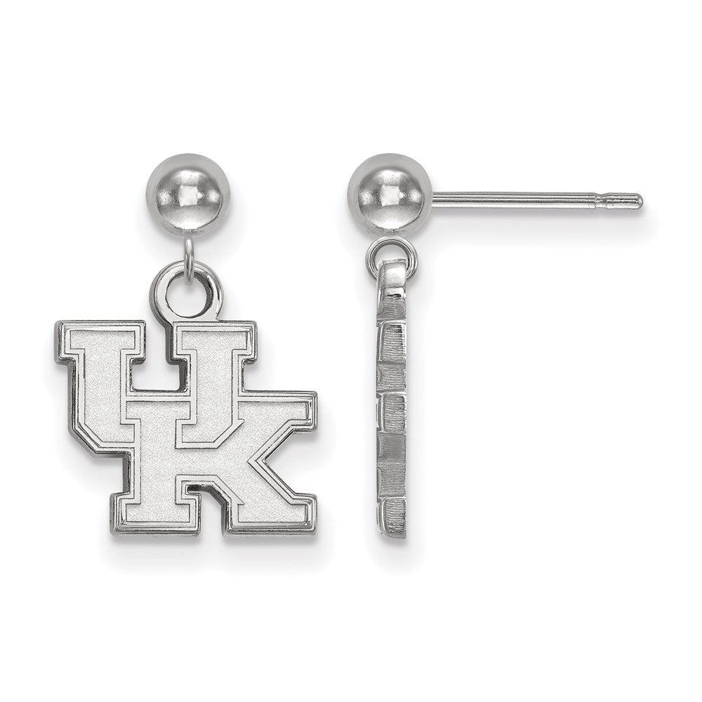 14k White Gold University of Kentucky Ball Dangle Earrings, Item E13644 by The Black Bow Jewelry Co.