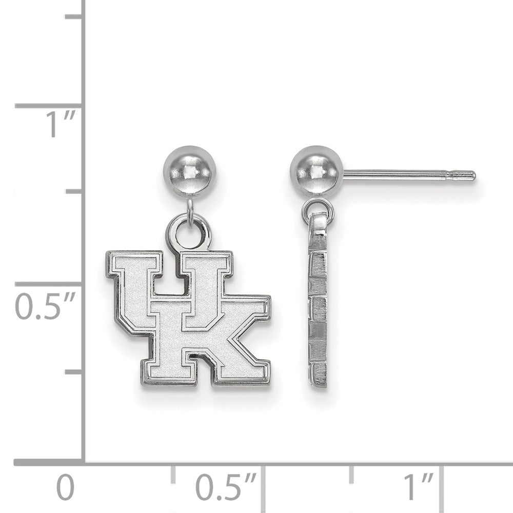 Alternate view of the 14k White Gold University of Kentucky Ball Dangle Earrings by The Black Bow Jewelry Co.