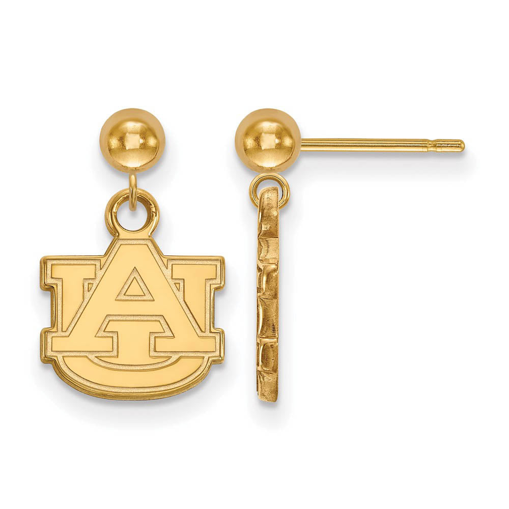 14k Yellow Gold Auburn University Ball Dangle Earrings, Item E13662 by The Black Bow Jewelry Co.