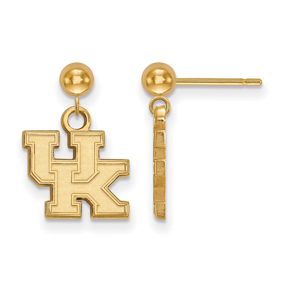 14k Gold Plated Silver Univ. of Kentucky Dangle Earrings, Item E13717 by The Black Bow Jewelry Co.
