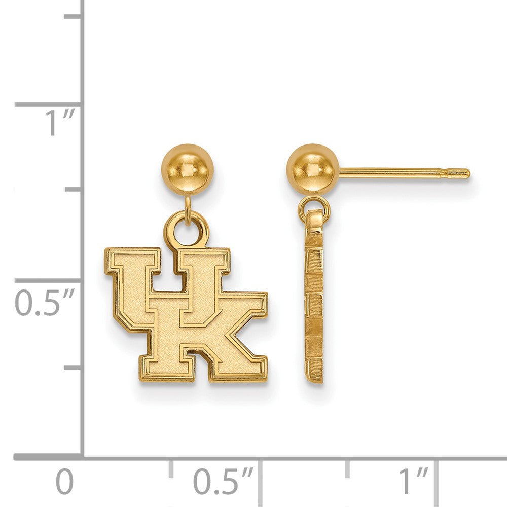 Alternate view of the 14k Gold Plated Silver Univ. of Kentucky Dangle Earrings by The Black Bow Jewelry Co.