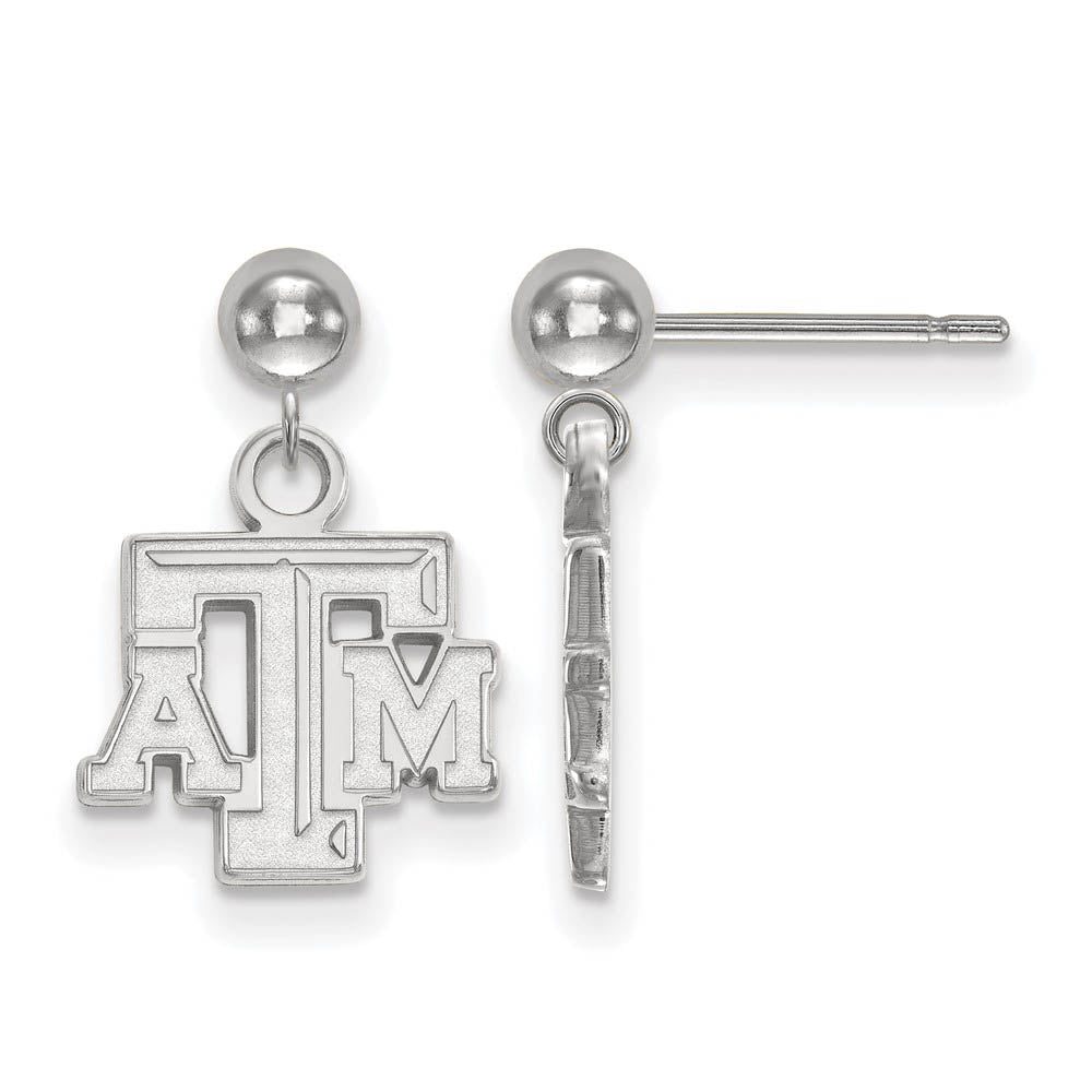 Sterling Silver Texas A&M University Ball Dangle Earrings, Item E13731 by The Black Bow Jewelry Co.
