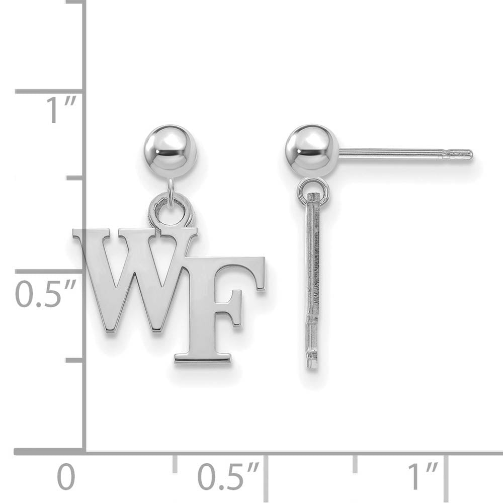 Alternate view of the Sterling Silver Wake Forest University Ball Dangle Earrings by The Black Bow Jewelry Co.