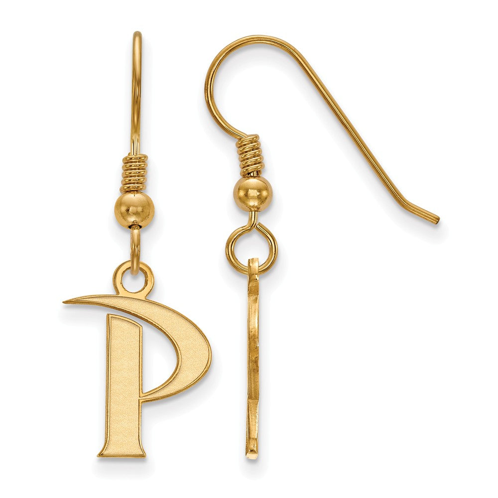 14k Gold Plated Silver Pepperdine University Dangle Earrings, Item E13799 by The Black Bow Jewelry Co.